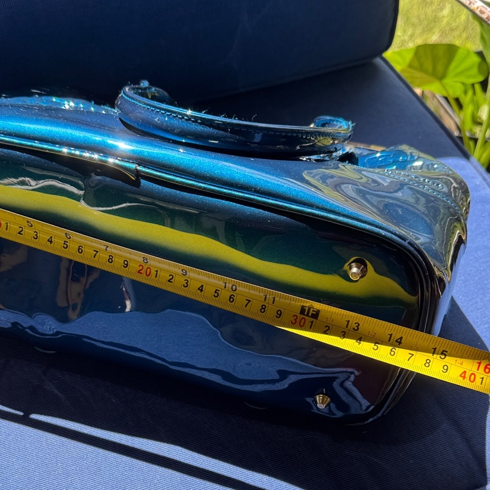 Louis Vuitton Shiny Blue Embossed Satchel - Picture 9 of 9